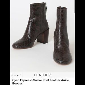 Dolce Vita Leather Booties with Snakeskin Print